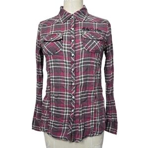 Harley Davidson Plaid Button Down Long Sleeve Shirt S